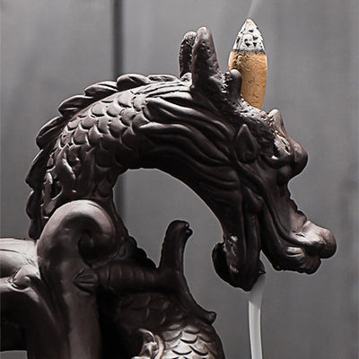 Porte-encens dragon fumée cascade