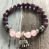 Bracelet pierres naturelles yoga violet et rose