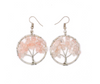 Boucles d'oreilles arbres avec cristaux roses