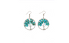 Boucles d'oreilles arbres avec cristaux turquoise