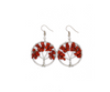 Boucles d'oreilles arbres avec cristaux rouges