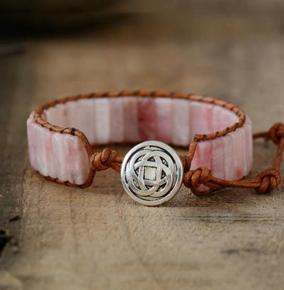 Bracelet Boho en pierre d'Opale rose