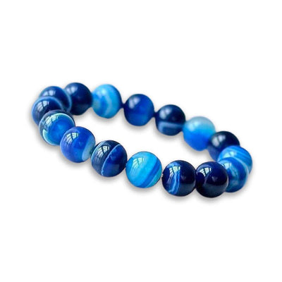Bracelet en pierres d'Onyx bleu