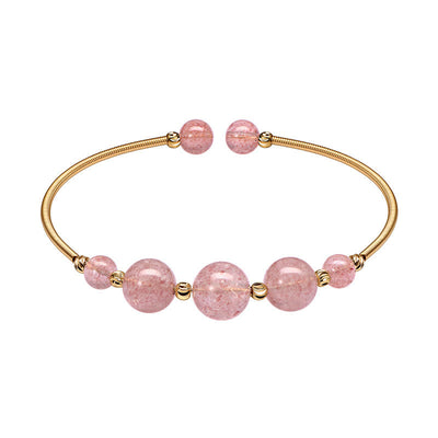 Bracelet avec pierres naturelles Quartz rose