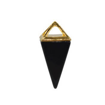 Collier et Pendentif en Agate Noire pyramide