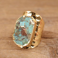 Bague turquoise naturelle hot sale